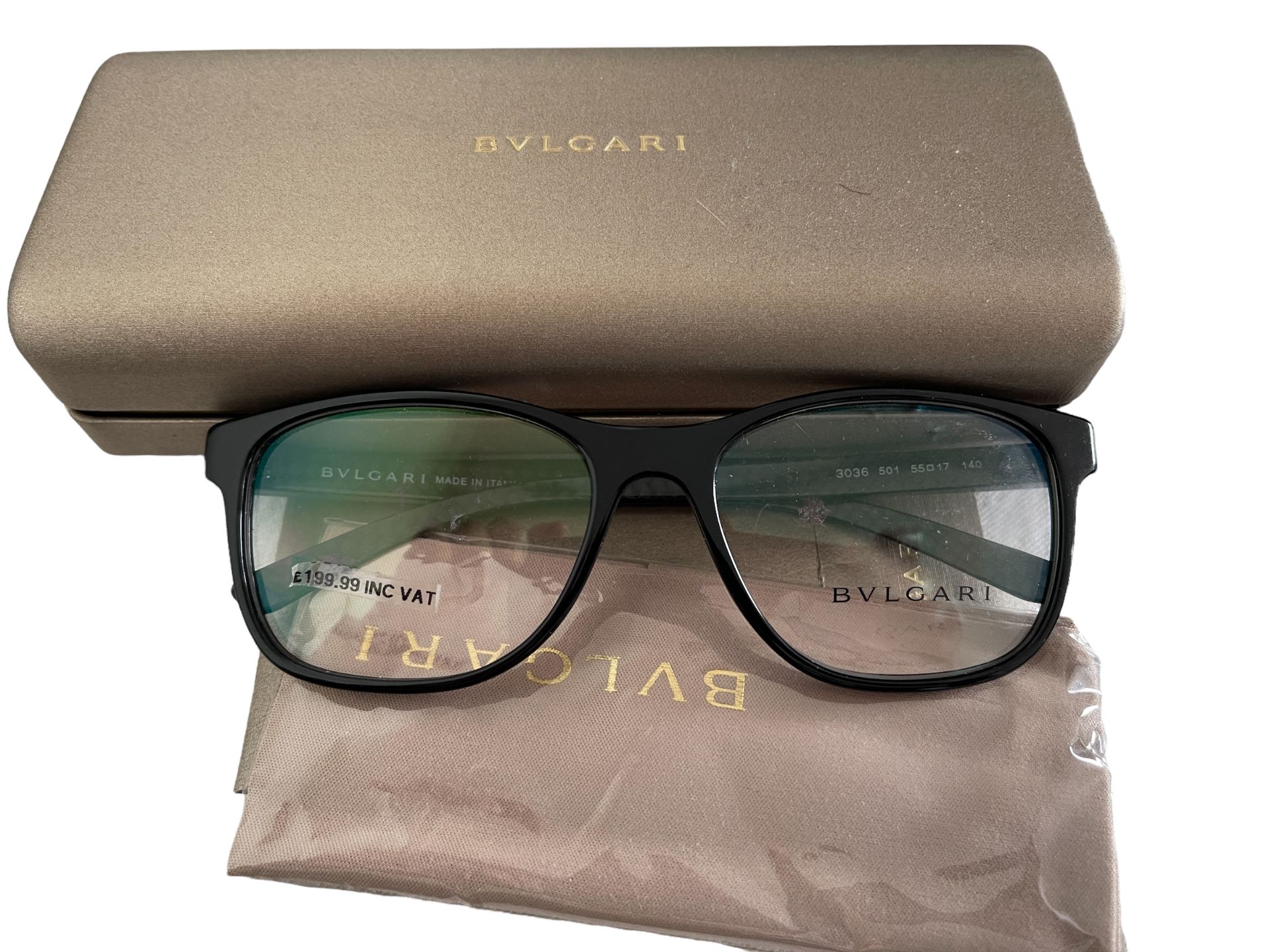 Bvlgari Gents Spectacle Frames with Original Case Surplus Stock or Ex Demo - Image 7 of 7