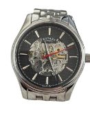 Rotary Automatic Skeleton Men Watch Stainless Steel Bracelet Ex Demo or Return