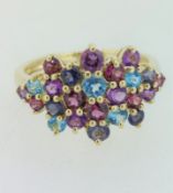 9ct Yellow Gold (375) Topaz & Amethyst Dress Ring