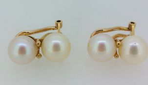 14ct Yellow Gold (585) Clip On Pearl Earrings