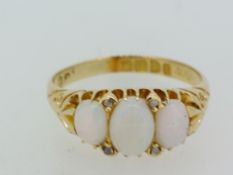 18ct Yellow Gold (750) Opal and Diamond Ring