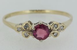 9ct Yellow Gold (375) Ruby & Diamond Ring