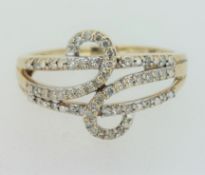 9ct Yellow Gold (375) 0.25ct Diamond Set Dress Ring