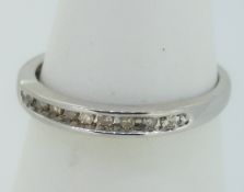 10ct White Gold (416) Diamond Channel Set Ring