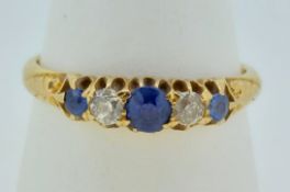 14ct Yellow Gold (585) Sapphire & Diamond Ring