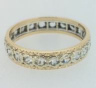 9ct Yellow & White Gold (375) Stone Set Ring