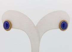 9ct Yellow Gold (375) Lapis Stud Earrings
