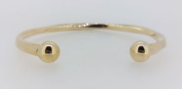 9ct Yellow Gold (375) Solid Twisted Torque Bangle - Fully Hallmarked