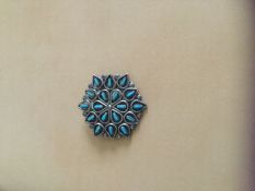 Petit Needle Point Silver Turquoise Brooch/Pin/Pendant