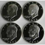 Collection Of 4 U.S. Silver Dollars
