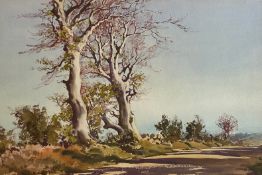 Frank Eggington (1908-1990) signed watercolour painting "Trees in a landscape"