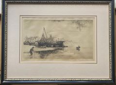 William Douglas Macleod pencil signed etching Spanish Harbour