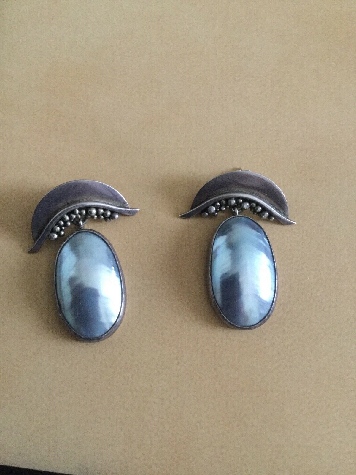 Liz Horn & Ron Zukor Pearl Bali Sterling Silver Earrings - Image 2 of 3
