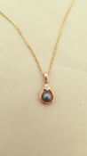 9ct Gold Drop Pendant and Chain Necklace
