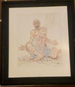 Large Peter Howson OBE (Scottish born 1958) ink and watercolour, signed, dated 2013 'Thunderstruc...