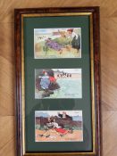 Two Framed and Mounted Tom B 'Seaside ' Comical Postcards