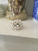 Azuni pearl cluster ring UK size N