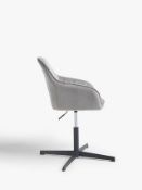 Grade B+ John Lewis & Partners Brooks Velvet Office Chair in Grey - RRP: £189