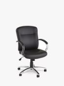 Grade B+ John Lewis & Partners Warner Faux Leather Office Chair in Black - RRP: £159