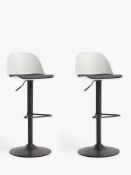 Grade B and D John Lewis & Partners Adjustable Bar Stools, Set of 2 in White - RRP: £199