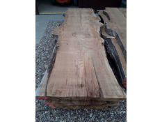 1 x Hardwood Air Dried Sawn Waney Edge / Live Edge English Burr / Pippy Oak Slab / Table Top