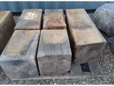 5 x Job Lot Hardwood Sawn English Oak Block / Beam Offcuts