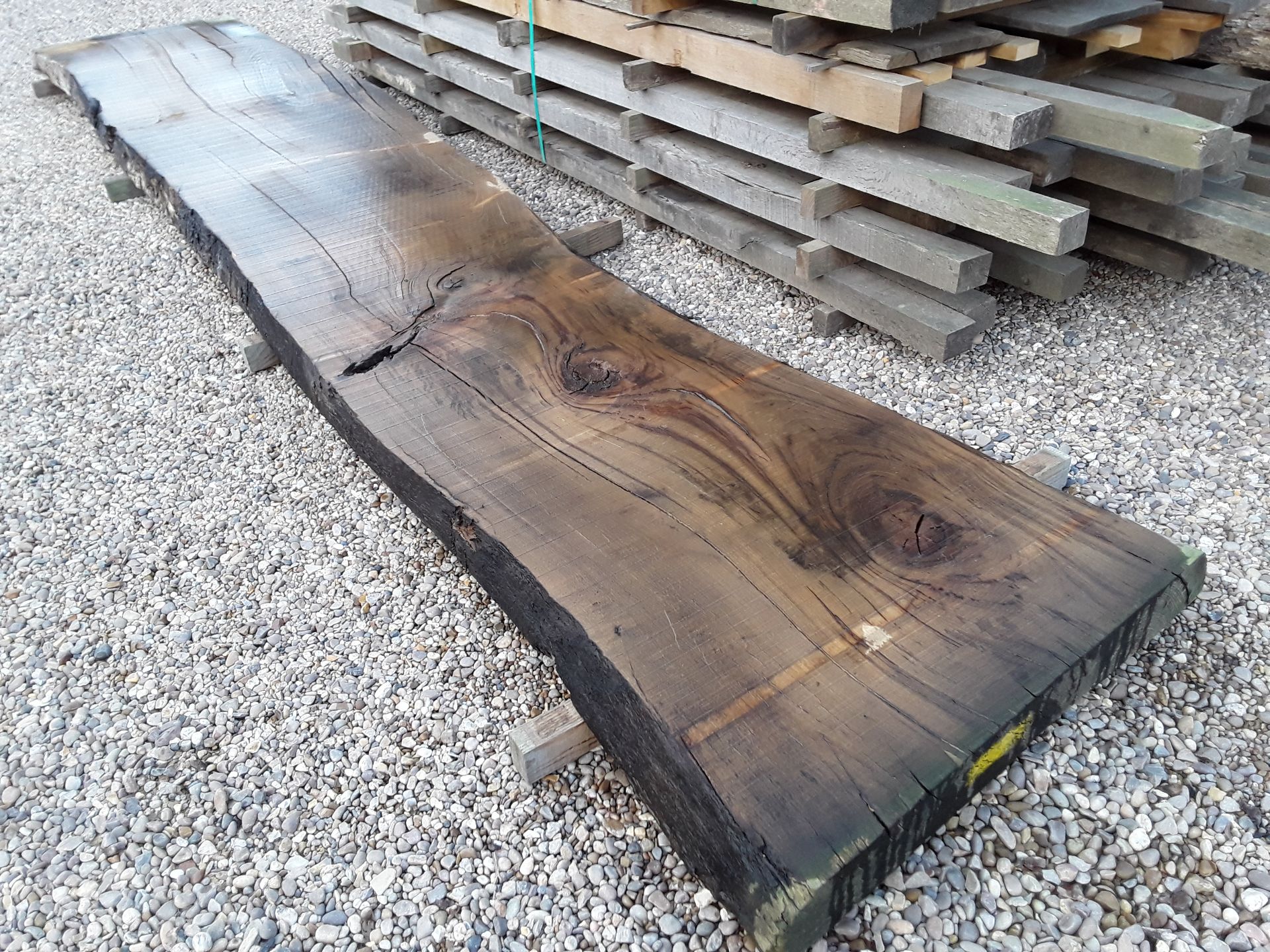 Hardwood Air Dried Sawn English Chestnut Waney Edge/ Live Edge Slab/ Table Top - Bild 8 aus 8