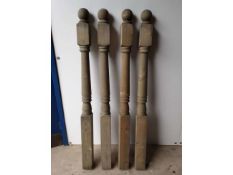 8 x Treated Timber Turned Ball Cap Decking Newel Posts