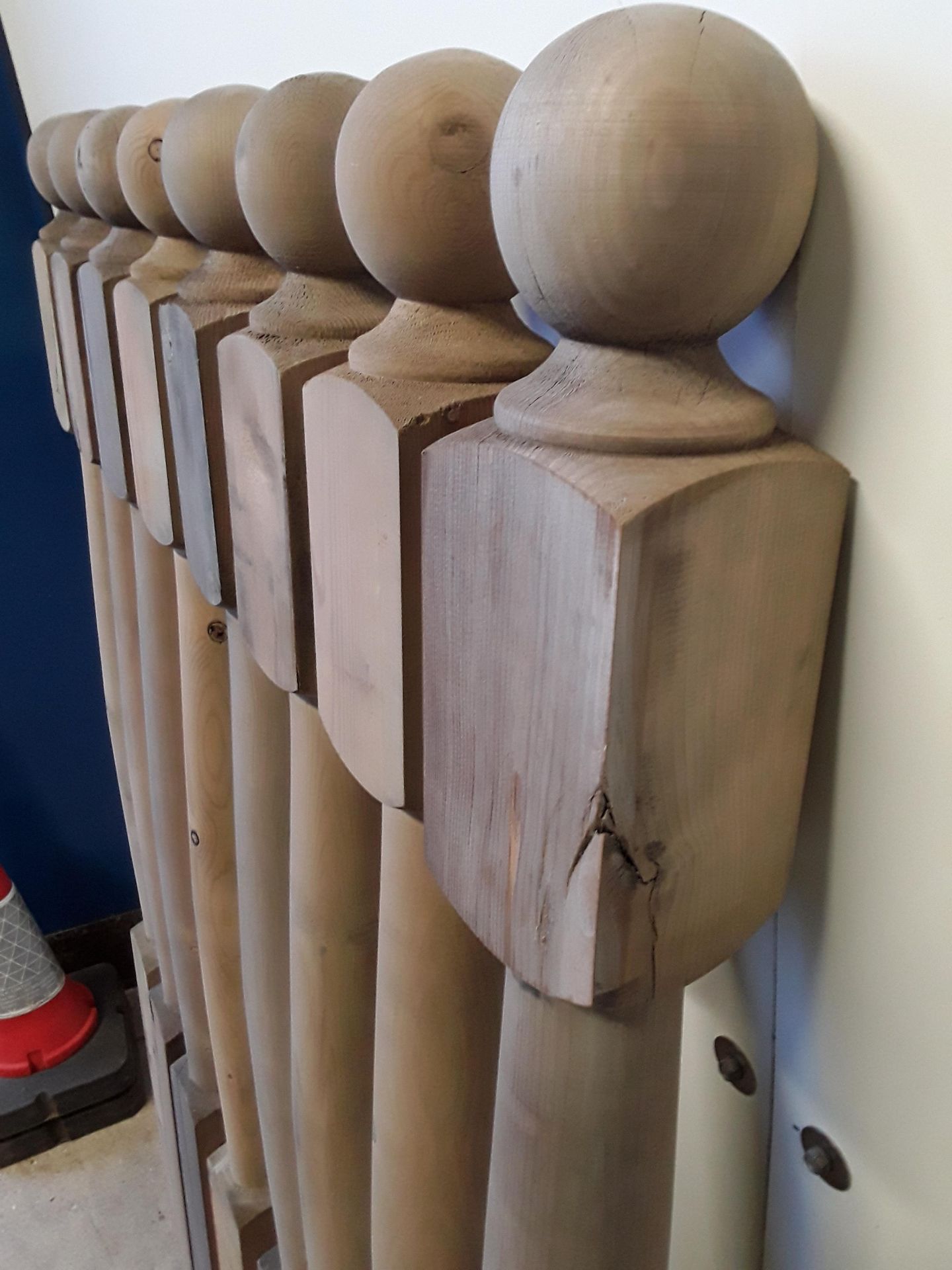 8 x Treated Softwood Decking Newel Posts With Ball Cap ( Rejects ) - Image 5 of 9