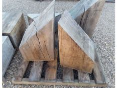 4 x Job Lot Hardwood Sawn Dry English Oak Block / Beam Offcuts