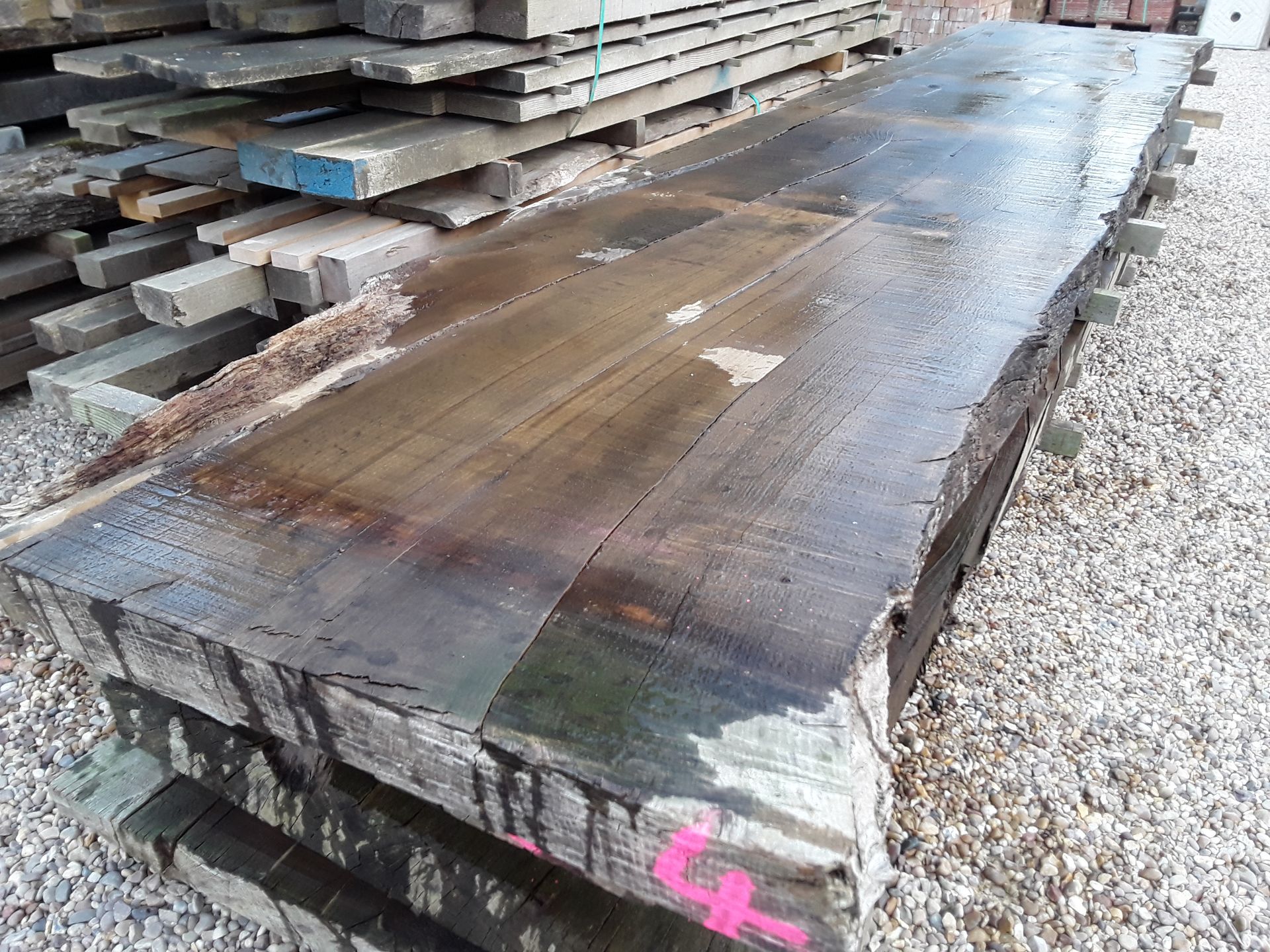 Hardwood Air Dried Sawn English Chestnut Waney Edge/ Live Edge Slab/ Table Top - Image 6 of 6