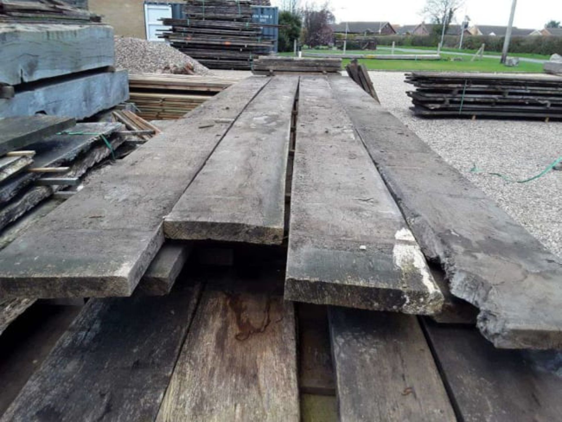 12 x Hardwood Air Dried Square Edged Timber English Oak Boards / Slabs / Planks - Image 6 of 8