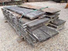 30 x Hardwood Air Dried Timber Rustic Sawn Waney Edge/ Live Edge English Oak Boards / Slabs