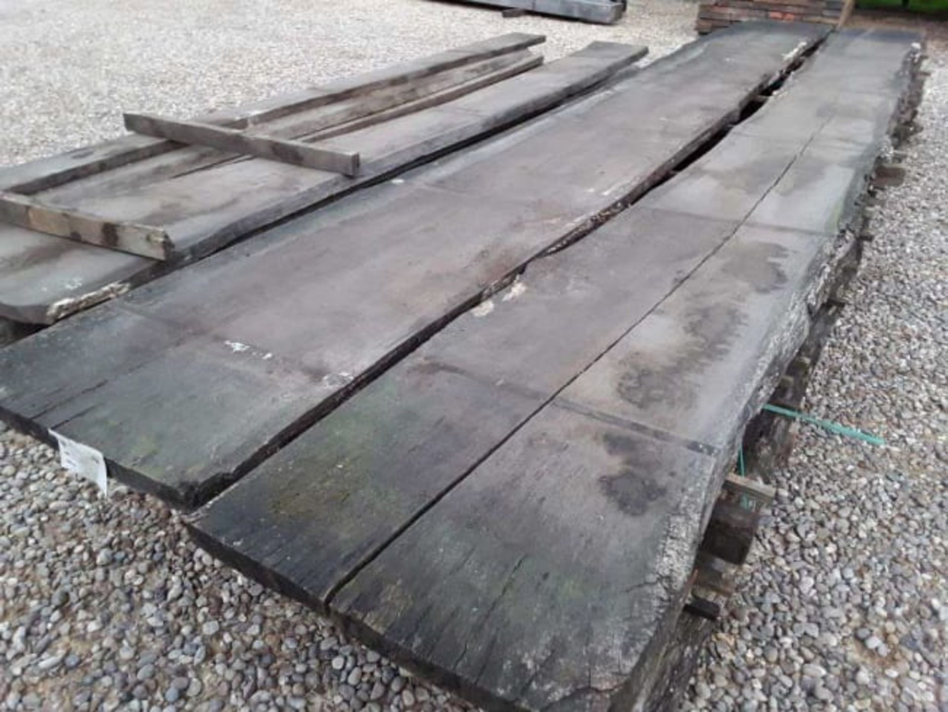 4 x Hardwood Air Dried Sawn Double Waney Edge Timber English Oak Boards / Slabs / Table Tops - Image 7 of 7