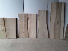 5 x Hardwood Timber Kiln Dried Sawn / Planed Waney Edge / Live Edge English Ash Boards / Slabs