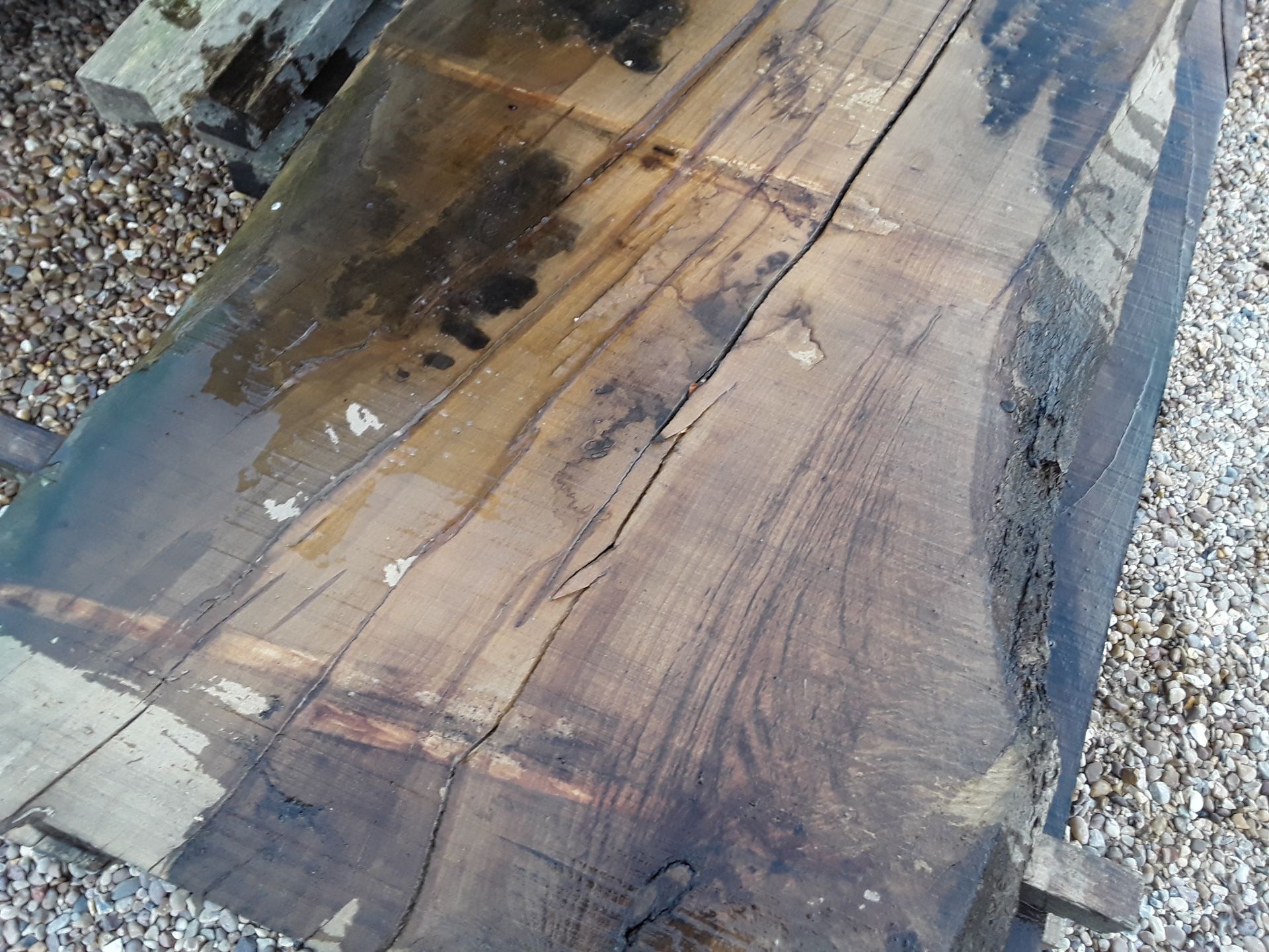 Hardwood Air Dried Sawn English Chestnut Waney Edge/ Live Edge Slab/ Table Top - Image 7 of 7