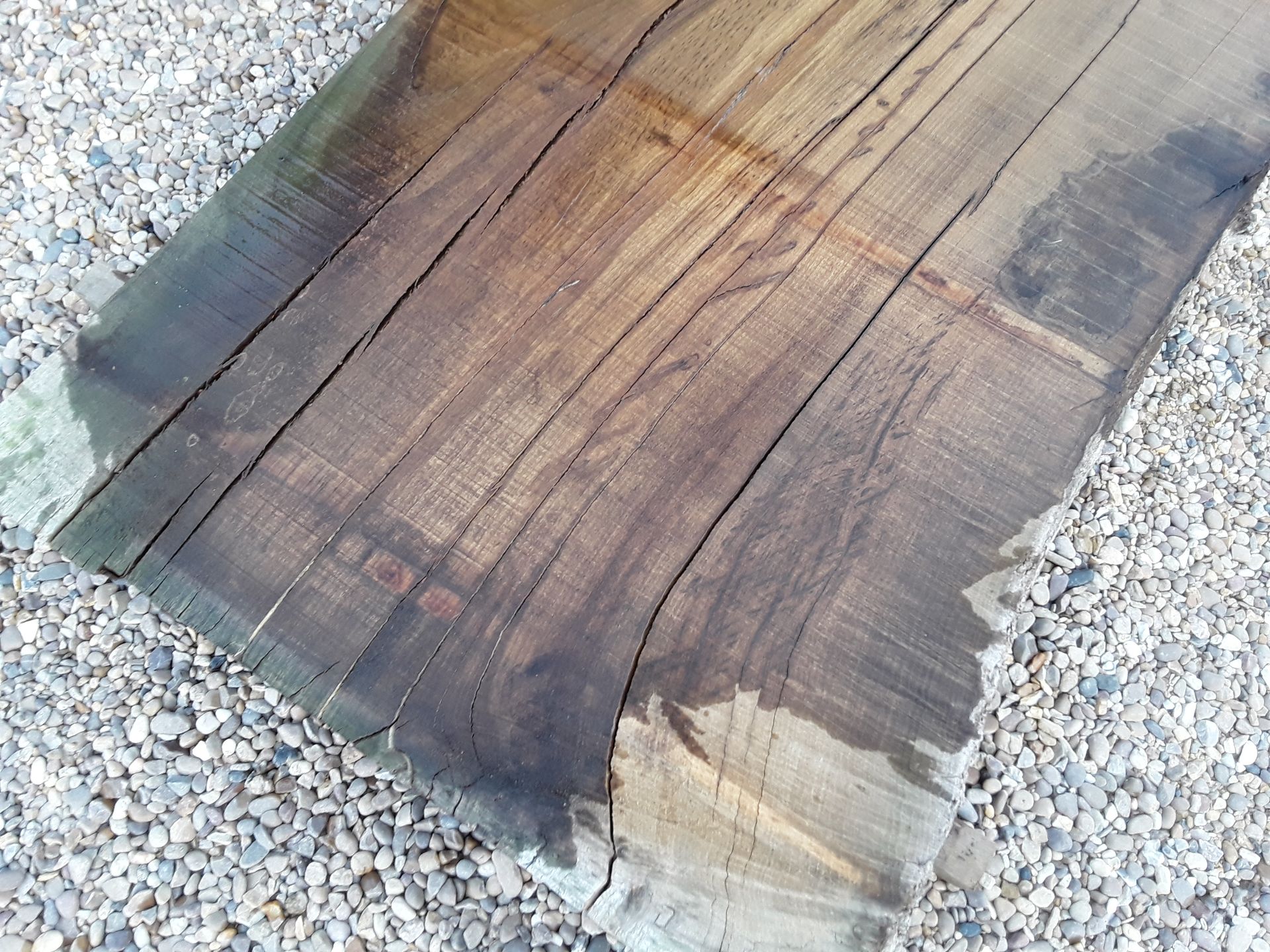 Hardwood Air Dried Sawn English Chestnut Waney Edge/ Live Edge Slab/ Table Top - Bild 3 aus 8