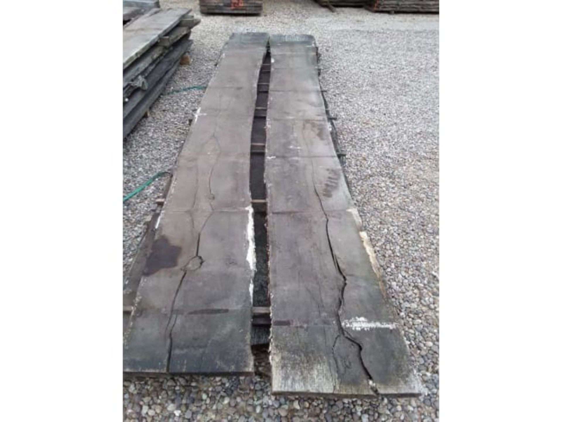 9 x Hardwood Air Dried Timber Waney Edge / Live Edge English Oak Boards / Slabs / Planks - Image 2 of 7