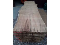 1 x Hardwood Air Dried Sawn Waney Edge / Live Edge English Burr / Pippy Oak Slab / Table Top