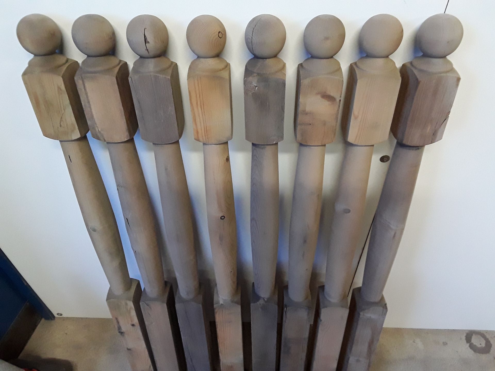 8 x Treated Softwood Decking Newel Posts With Ball Cap ( Rejects ) - Image 2 of 9