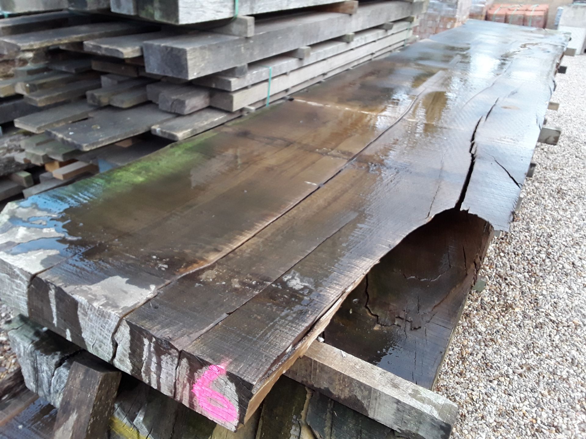 Hardwood Air Dried Sawn English Chestnut Waney Edge/ Live Edge Slab/ Table Top - Image 2 of 8
