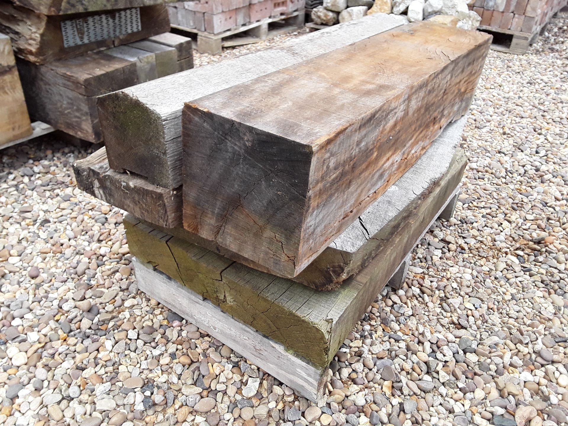 5 x Hardwood Air Dried Sawn Timber Mixed Opepe, Oak, Chestnut Blocks / Beams - Image 2 of 3