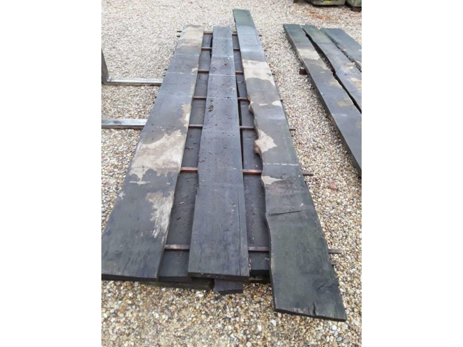12 x Hardwood Air Dried Sawn Waney Edge / Live Edge English Oak Boards / Planks - Image 2 of 3