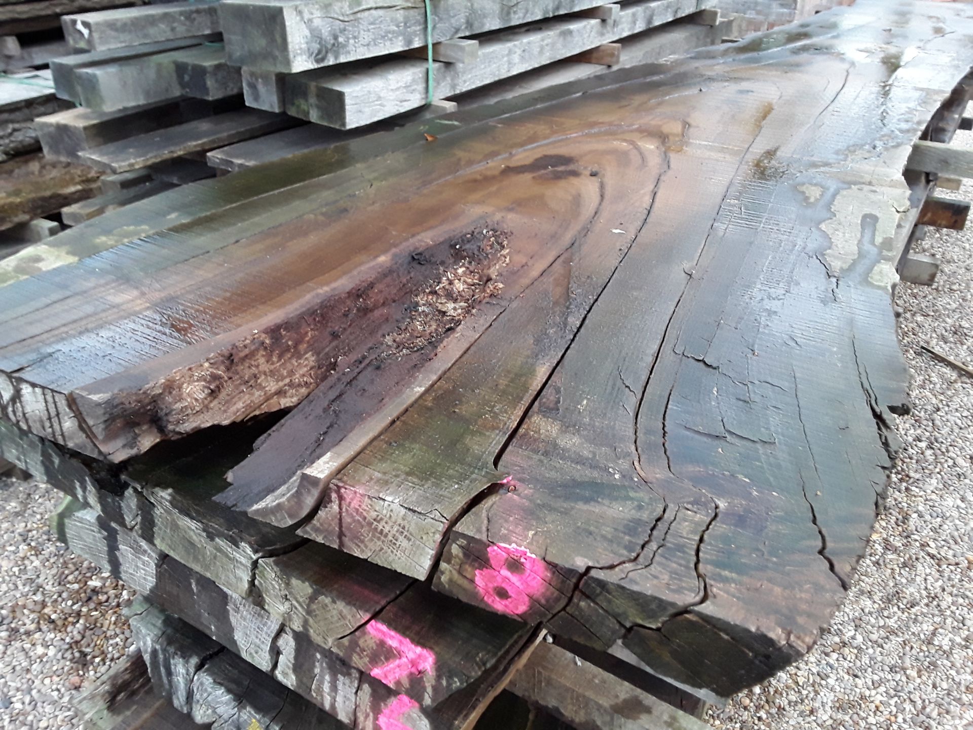 Hardwood Air Dried Sawn English Chestnut Waney Edge/ Live Edge Slab/ Table Top - Image 6 of 7