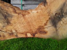 1 x Hardwood Air Dried Sawn English Oak Timber Waney Edge/ Live Edge Board / Slab