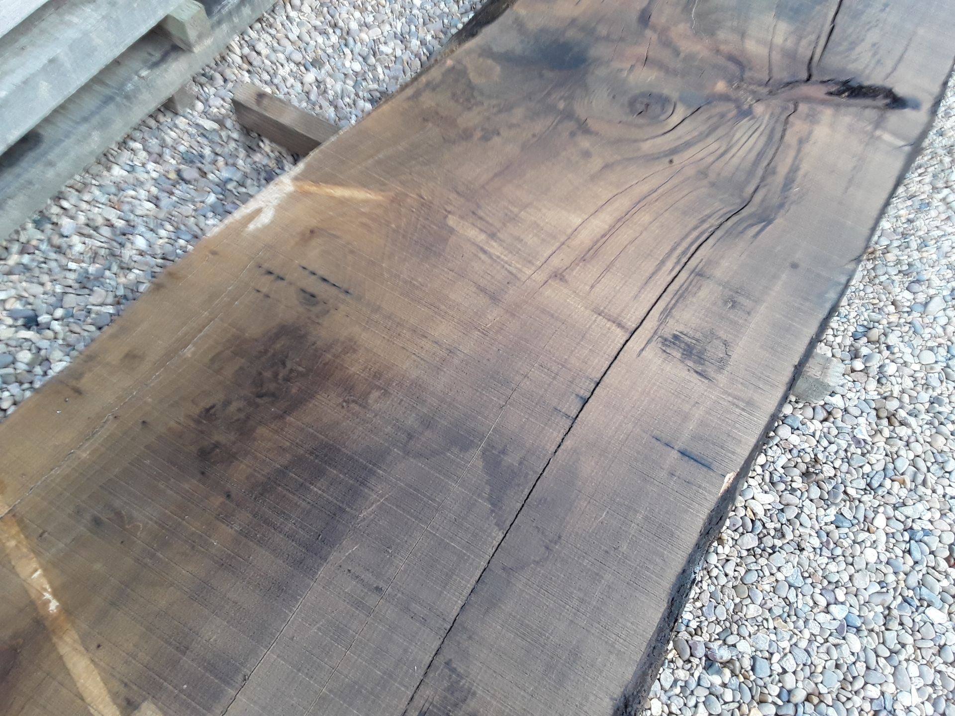 Hardwood Air Dried Sawn English Chestnut Waney Edge/ Live Edge Slab/ Table Top - Image 2 of 8