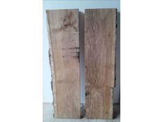 2 x Hardwood Kiln Dried Tiger Brown English Pippy Oak Waney Edge / Live Edge Slabs / Resin River T.