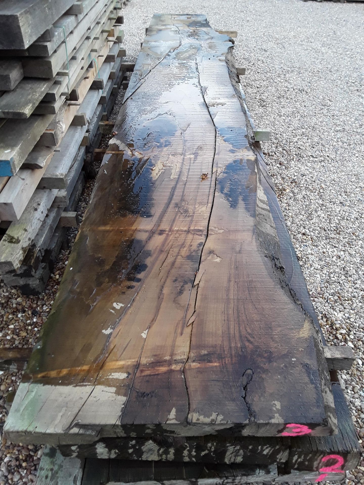 Hardwood Air Dried Sawn English Chestnut Waney Edge/ Live Edge Slab/ Table Top