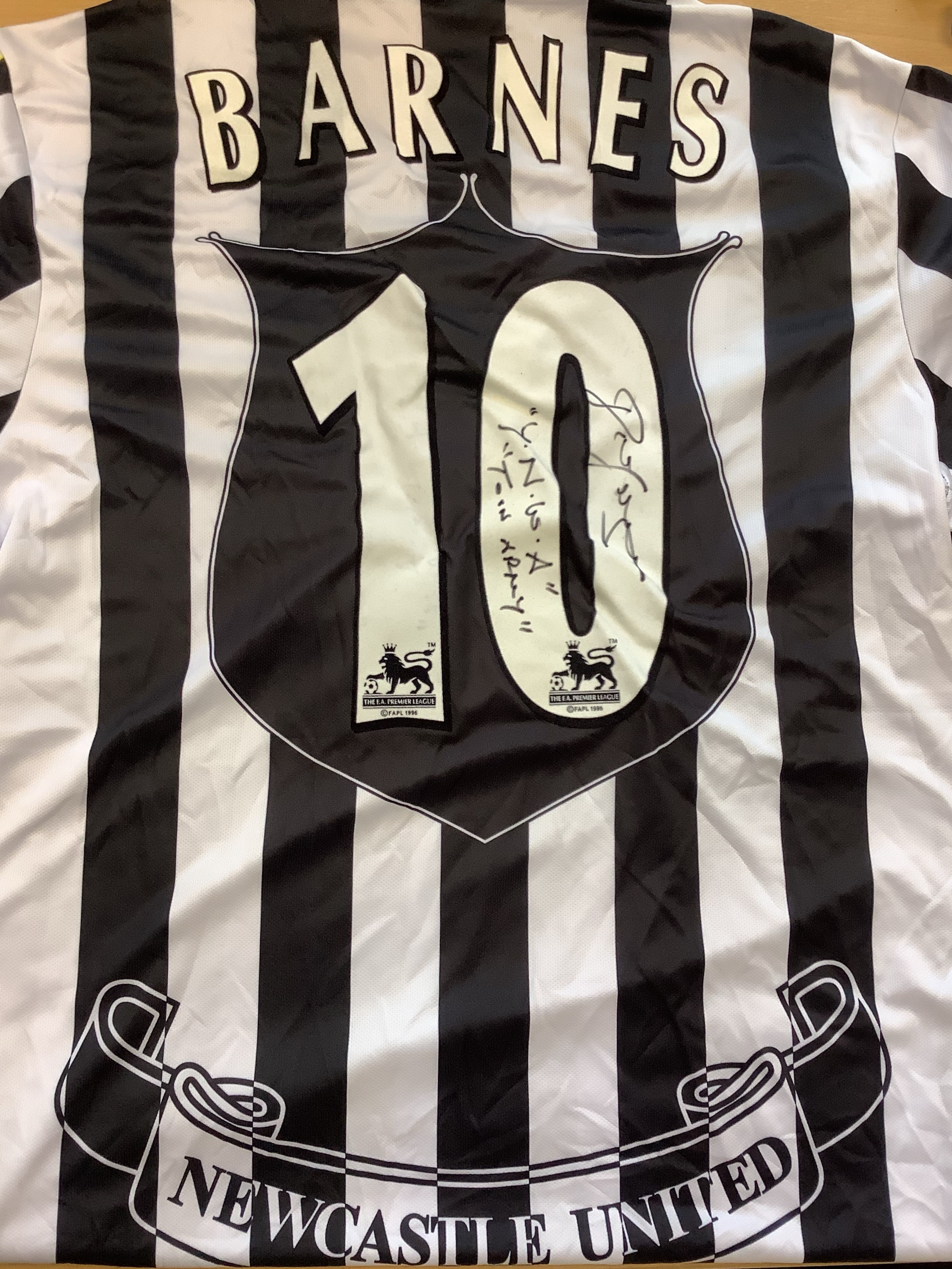 Newcastle United John Barnes Signed Replica Shirt - Image 3 of 3