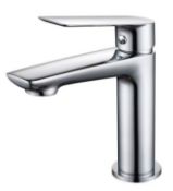 RRP £165. Sleek Basin Mixer with Sprung Waste – Chrome. Appears New Unused. https://rb.gy/xfhomd